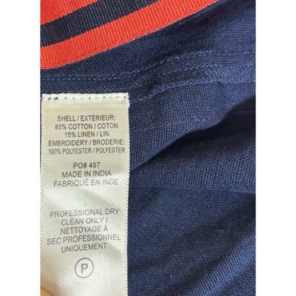 NWT Frances Valentine Geraldine Cotton Embroidery Floral Navy Red Dress Size XS - Picture 16 of 16